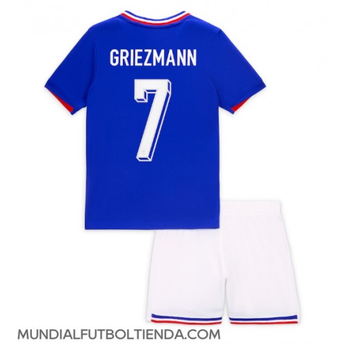 Camiseta Francia Antoine Griezmann #7 Primera Equipación Replica Eurocopa 2024 para niños mangas cortas (+ Pantalones cortos)